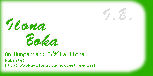 ilona boka business card